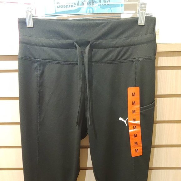 PUMA Womens Midweight Drawstring Jogger Leggings Side Pocket Black - Picture 9 of 9